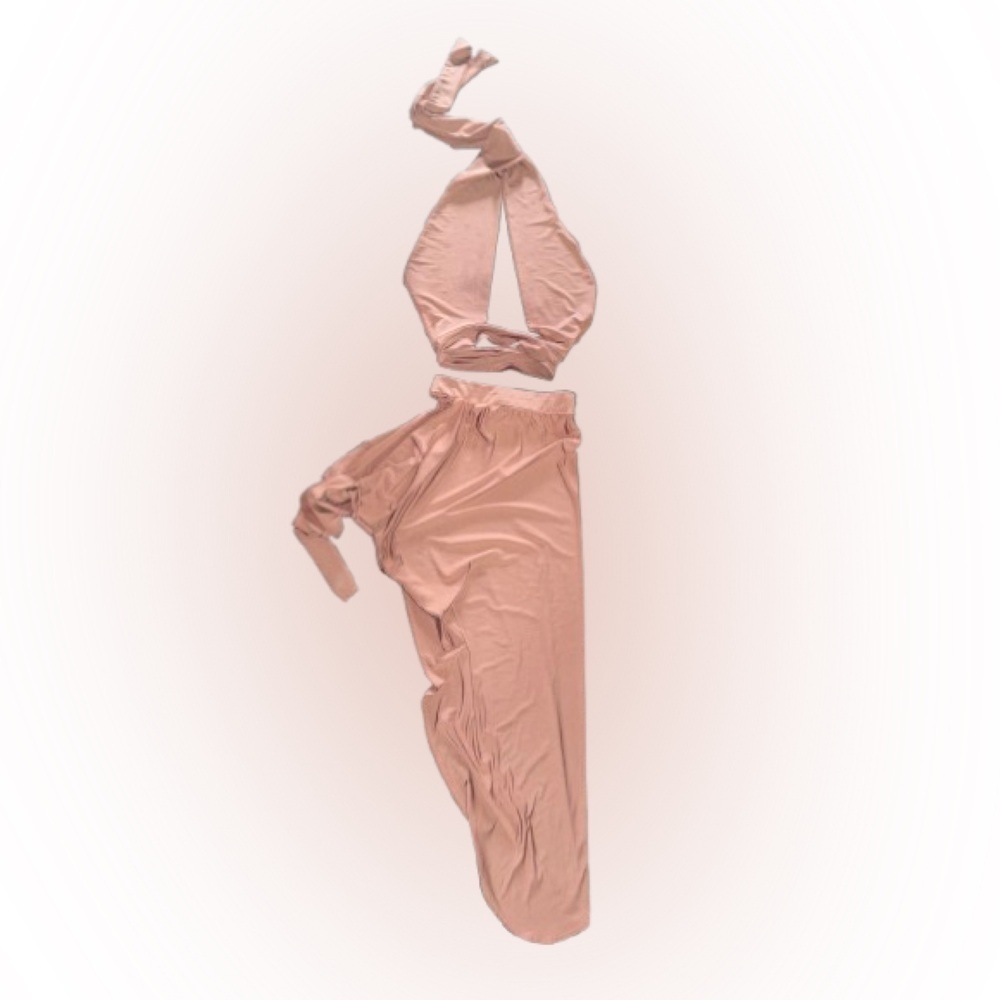 Chic Asymmetrical Pink Skirt Set